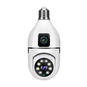 V380 High Definition Home Smart Security Mini Camera 360 Degree CMOS Sensor Full Color Night Vision Dual Lens Bulb 1-Year Cloud