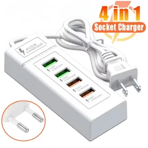 USB/PD Plug Power Strip Charger 5V4A USB TYPE C Charger Station Splitter Mobile Phone Charger