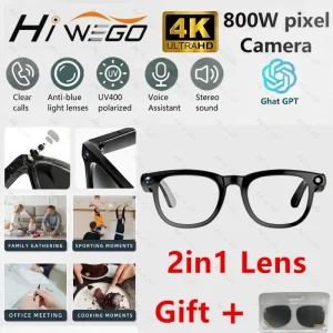 2 in1 4K Smart AI Glasses 800W pixel